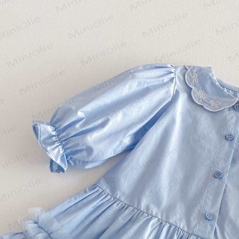 Baby Toddler Girl Bowknot Baby Collar Dress - image 9