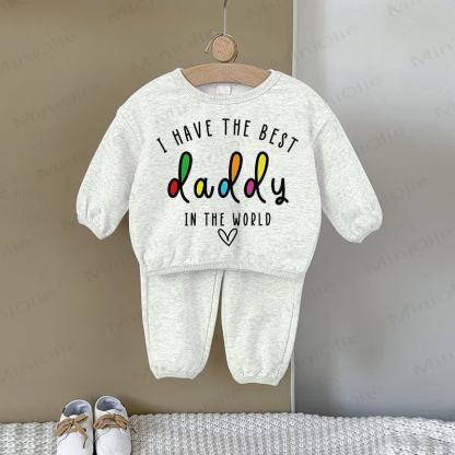 I HAVE THE BEST DADDY IN THE WORLD Baby Love Gray Sweatshirt 2-piece Set - Gray - 2-3T - image 1