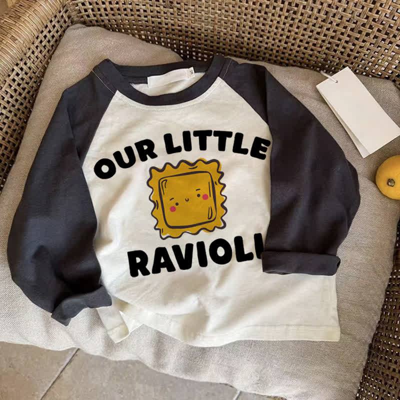 OUR LITTLE RAVIOLI Baby Dark Gray Raglan T-shirt - Drak Gray - 2-3T - image 1