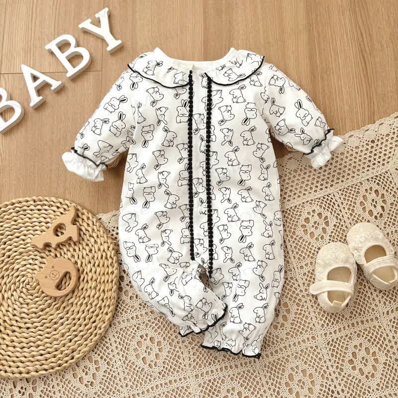 Baby Girl Rabbit Romper - White - 18-24M - image 1