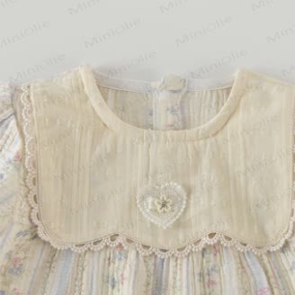Baby Girl Floral Beige Romper - image 3