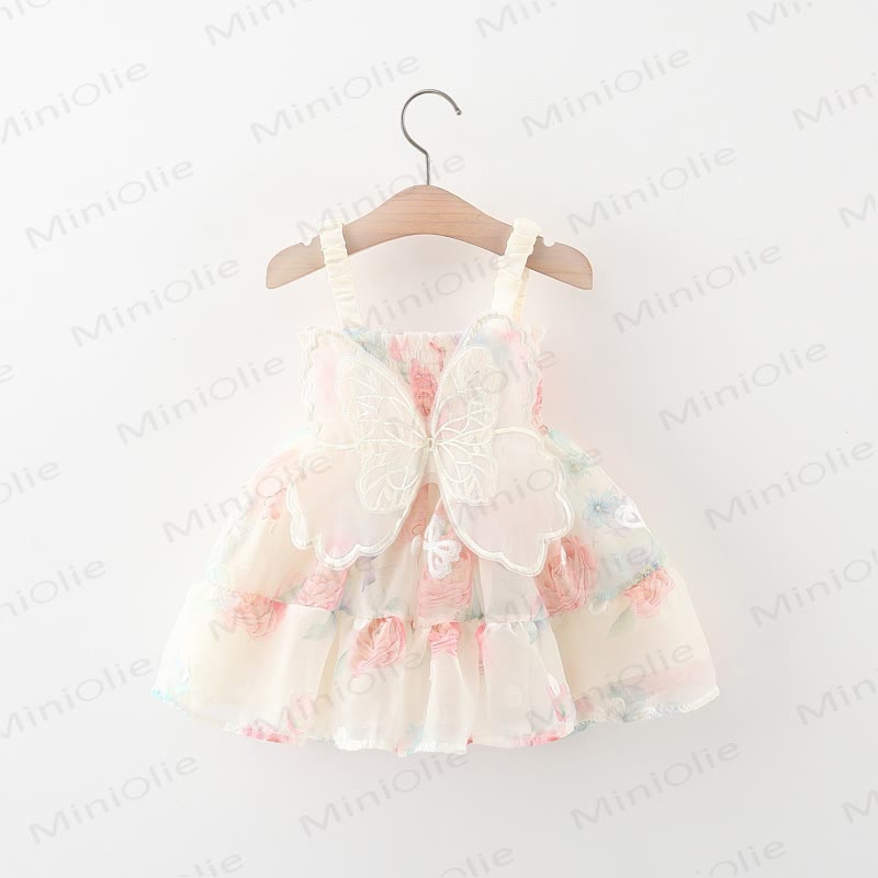 Baby Toddler Girl Flower Bow Dress - Beige - 3-5T - image 1