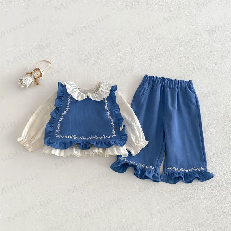 Baby Toddler Girl Solid Color Tank Top/Denim Pants/Bow Top - image 3