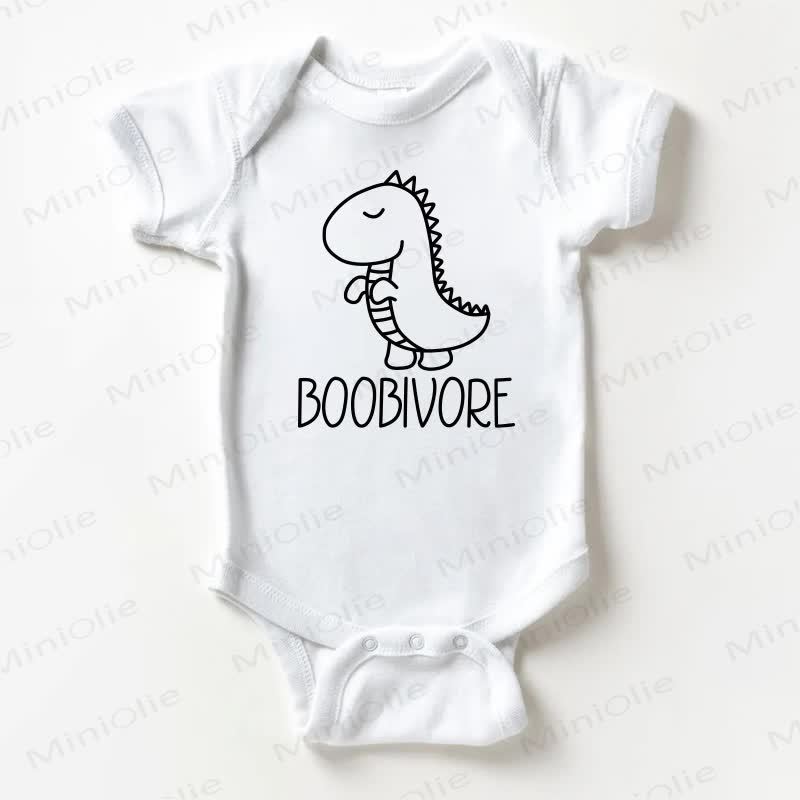 BOOBIVORE Baby Dino White Bodysuit - White - 18-24M - image 1