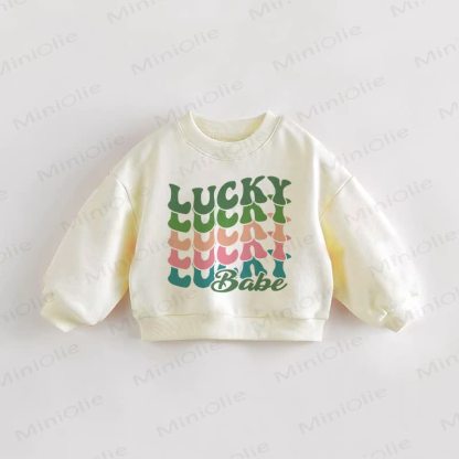 LUCKY BABE Baby Toddler Beige Sweatshirt - Cream - 3-5T - image 1