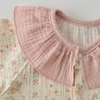 Baby Girl Floral Collar Romper with Hat - image 3