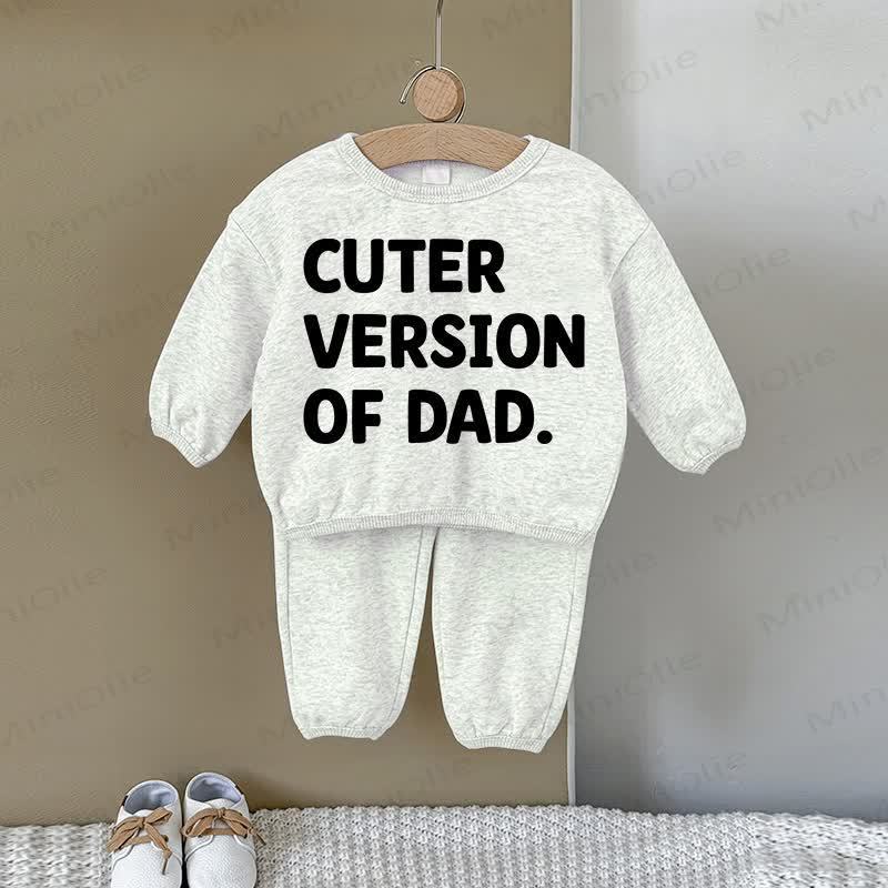 CUTER VERSION OF DAD Baby 2-piece Gray Sweatshirt Set - Gray - 2-3T - image 1