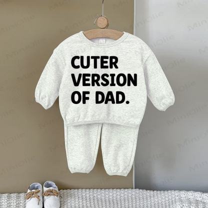 CUTER VERSION OF DAD Baby 2-piece Gray Sweatshirt Set - Gray - 2-3T - image 1
