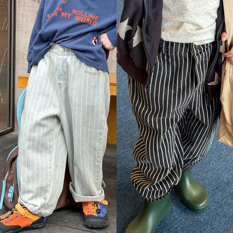 Baby Toddler Denim Striped Pants - image 1