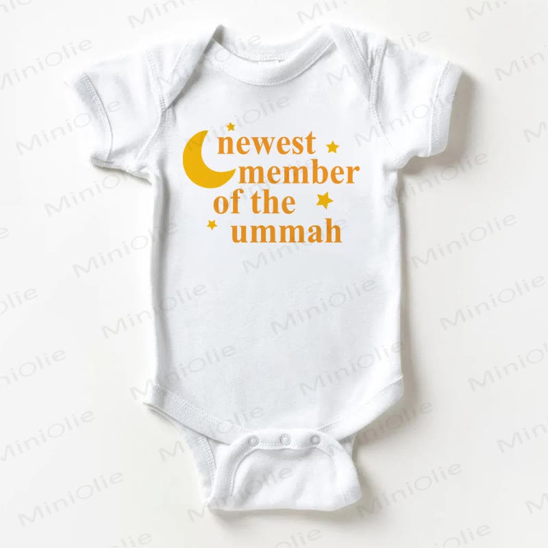 NEWEST MEMBER OF THE UMMAH Baby White Bodysuit - White - 18-24M - image 1