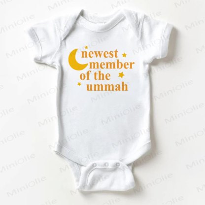 NEWEST MEMBER OF THE UMMAH Baby White Bodysuit - White - 18-24M - image 1