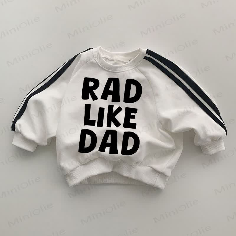 RAD LIKE DAD Baby Striped Side White Sweatshirt - White - 2-3T - image 1
