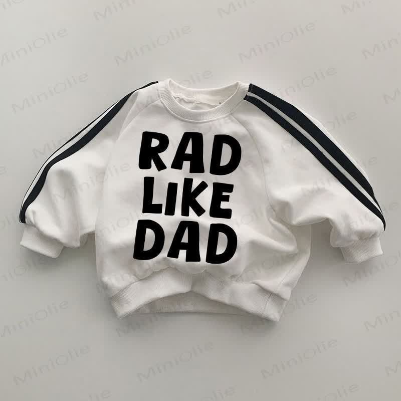 RAD LIKE DAD Baby Striped Side White Sweatshirt - White - 2-3T - image 1