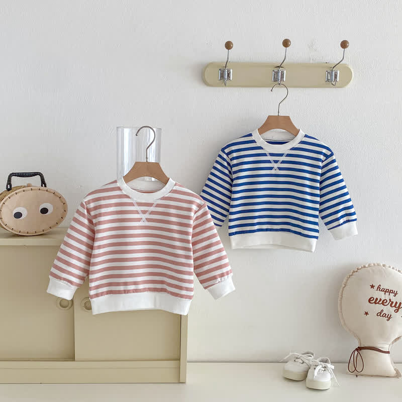 Toddler Striped Pink/Blue Sweatshirt - image 1