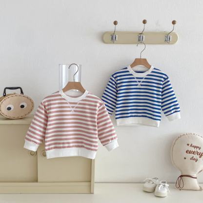 Toddler Striped Pink/Blue Sweatshirt - image 1