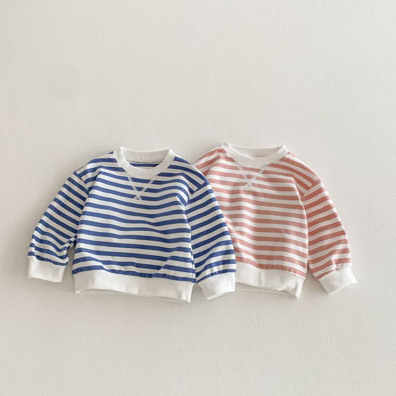 Toddler Striped Pink/Blue Sweatshirt - image 3