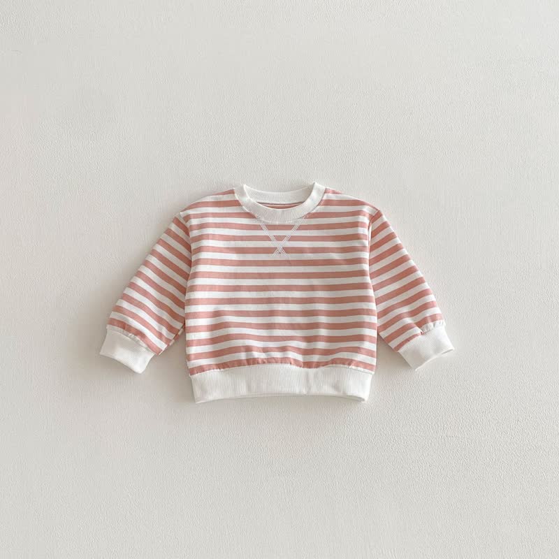 Toddler Striped Pink/Blue Sweatshirt - Pink - 8Y - image 7