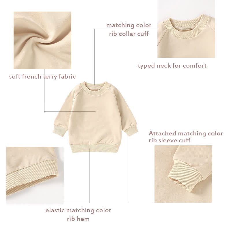 Baby Toddler Solid Color Cotton Sweatshirt - image 5