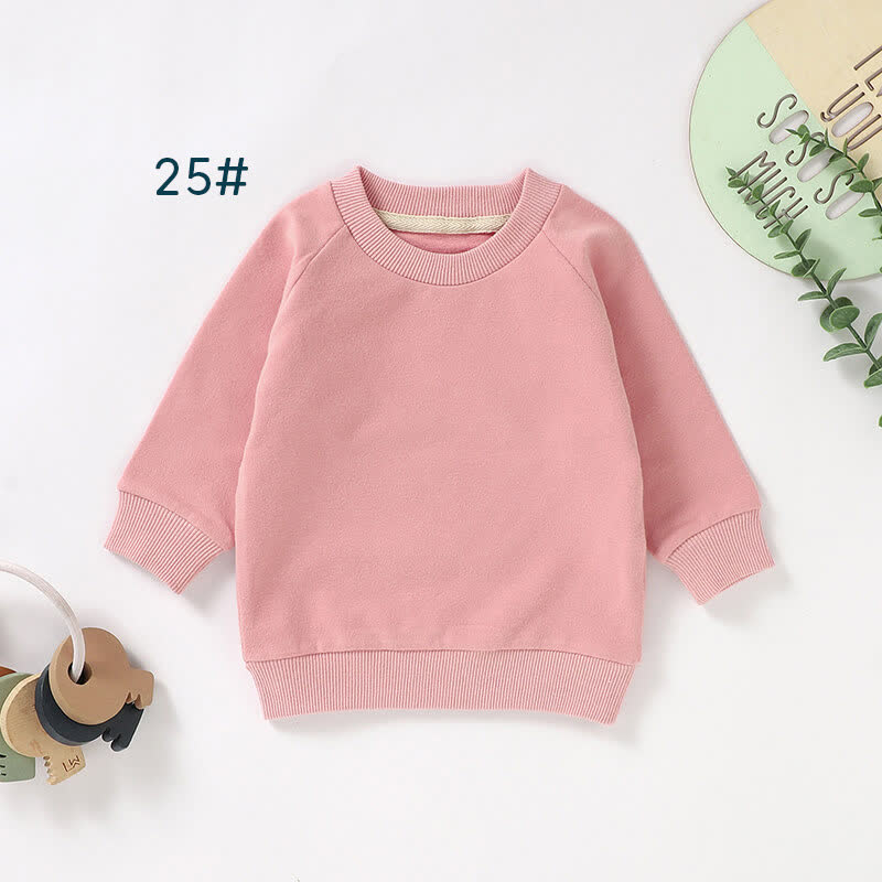 Baby Toddler Solid Color Cotton Sweatshirt - Pink - 3T - image 2