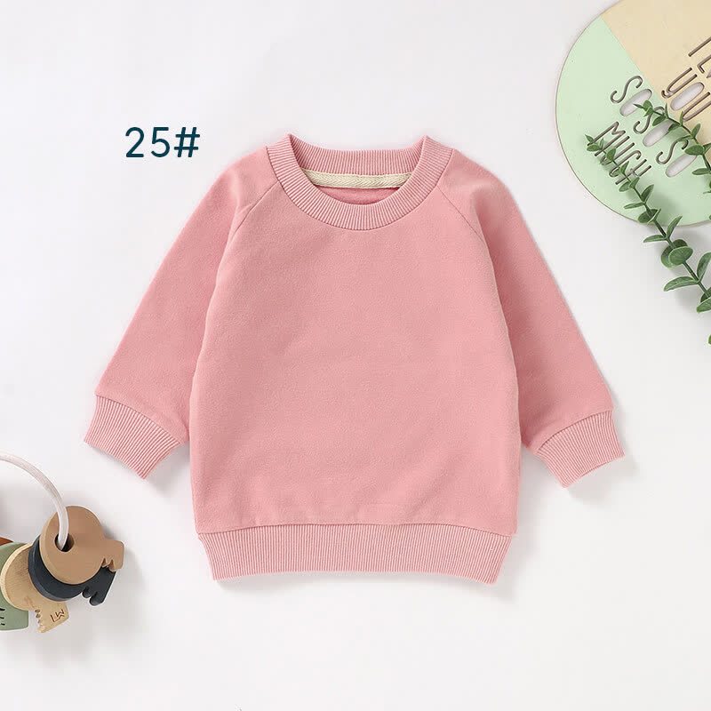 Baby Toddler Solid Color Cotton Sweatshirt - Pink - 3T - image 2