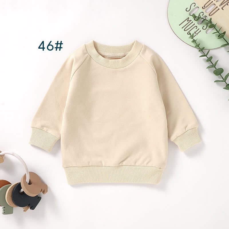 Baby Toddler Solid Color Cotton Sweatshirt - Beige - 3T - image 4