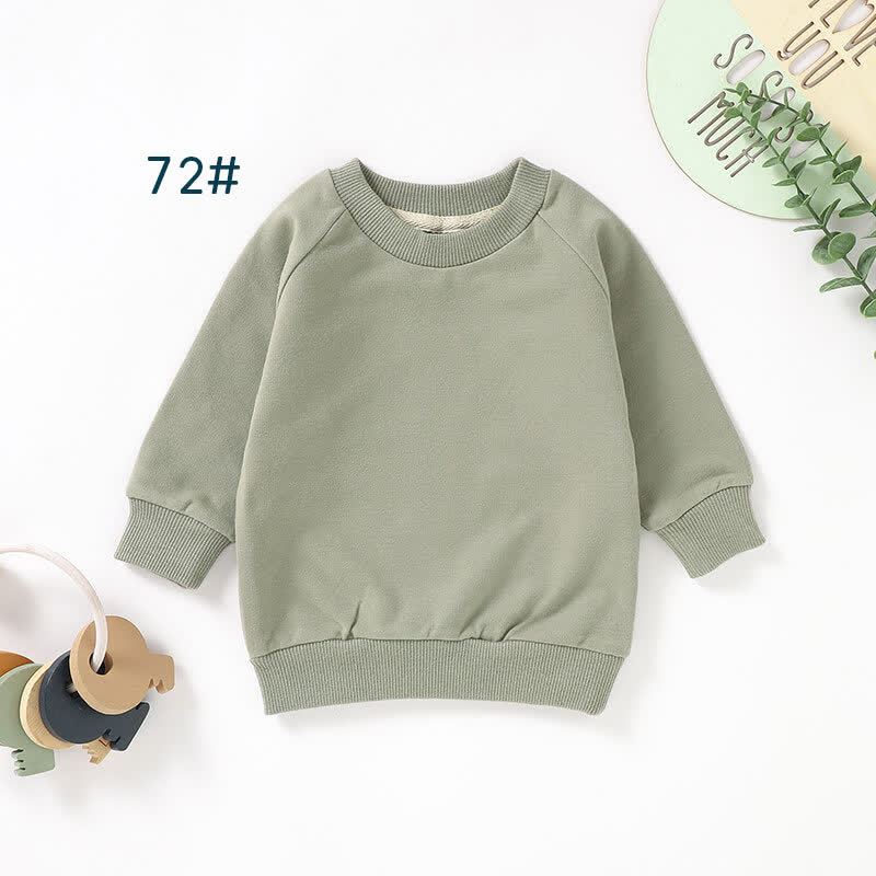 Baby Toddler Solid Color Cotton Sweatshirt - Green - 3T - image 7