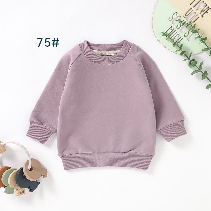Baby Toddler Solid Color Cotton Sweatshirt - Purple - 3T - image 8