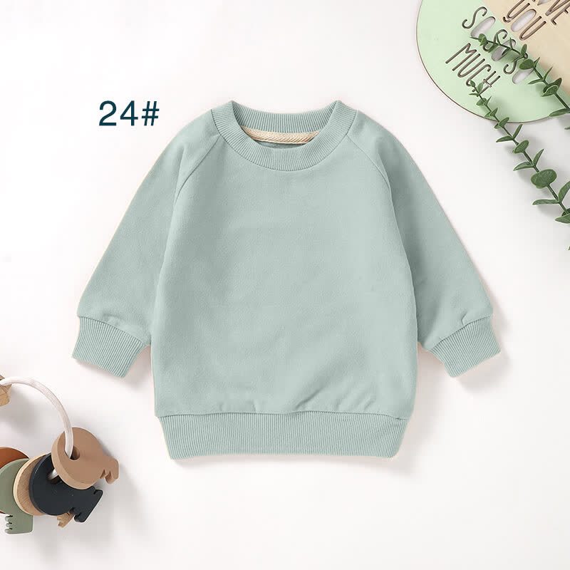 Baby Toddler Solid Color Cotton Sweatshirt - Light Green - 3T - image 10