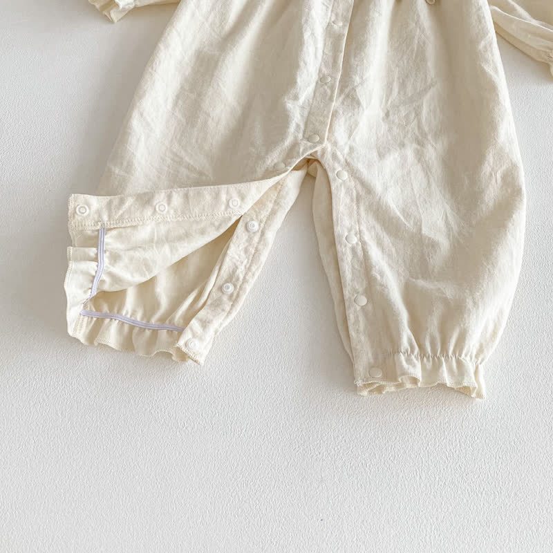 Baby Floral Collar Beige Romper - image 8