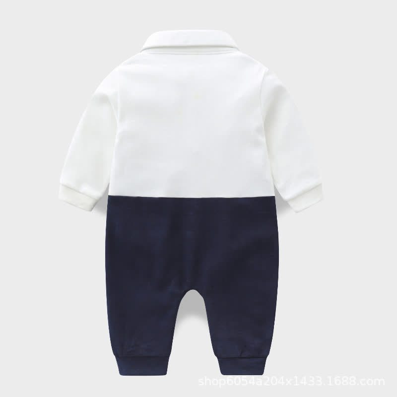 Baby Boy Gentleman Bow Fake 2pcs Romper - image 2