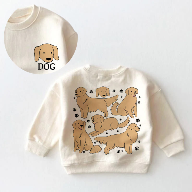 DOG Baby Toddler Golden Retriever Sweatshirt - Cream - 3-5T - image 1