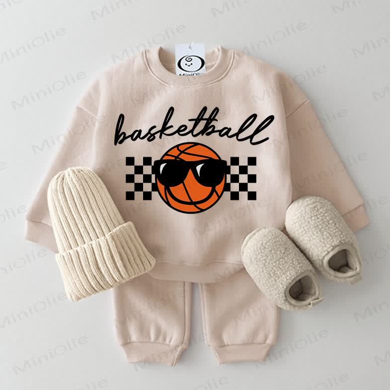 BASKETBALL Baby Sweatshirt 2-piece Beige Set - Beige - 2-3T - image 1