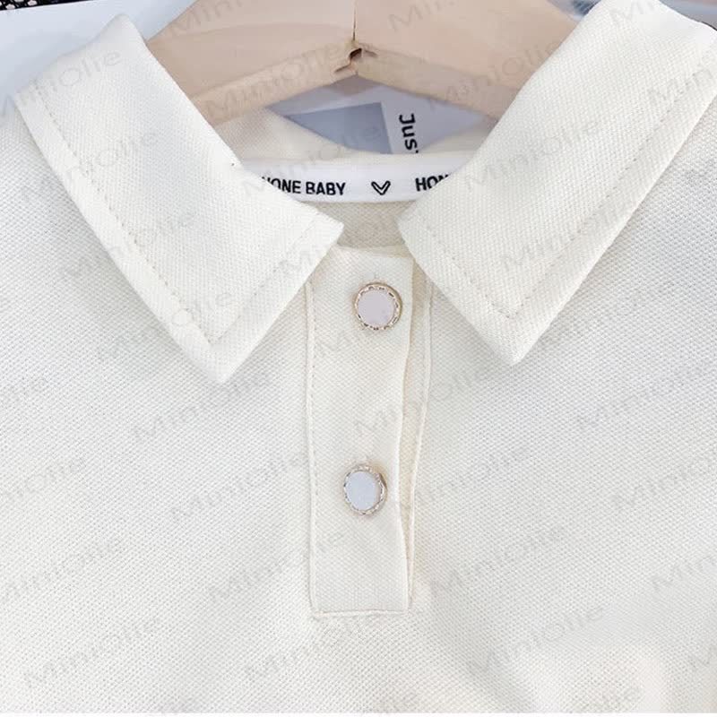 Toddler Kid Girl Flower Polo Collar Dress - image 5