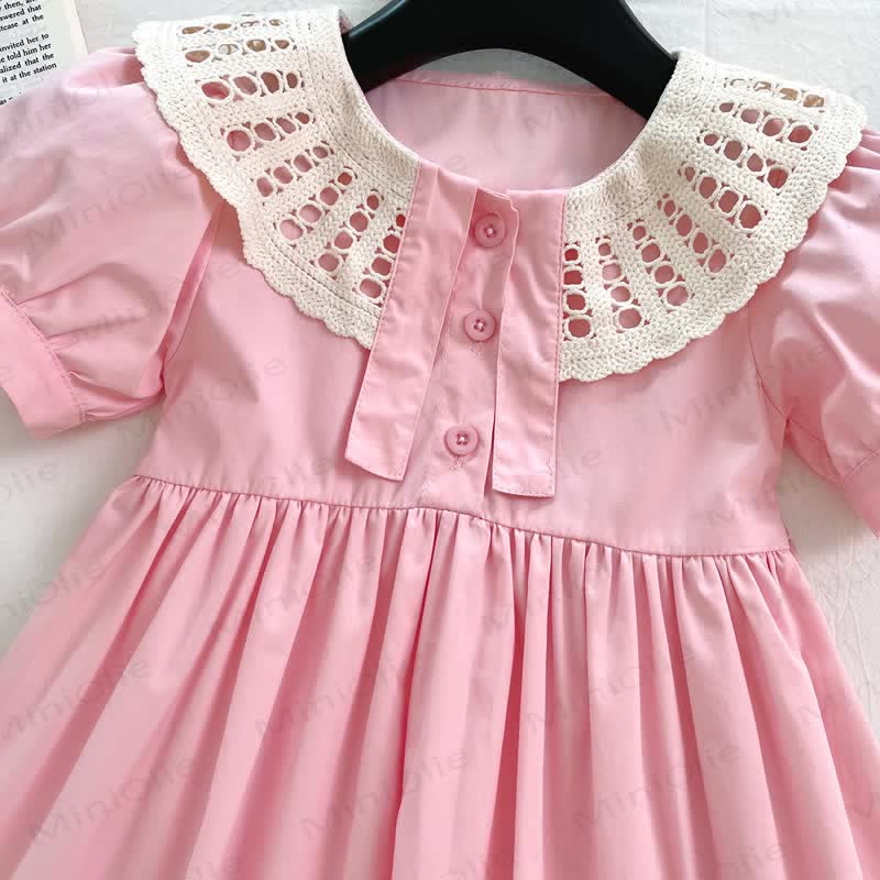 Toddler Kid Girl Solid Color Lace Dress - image 4