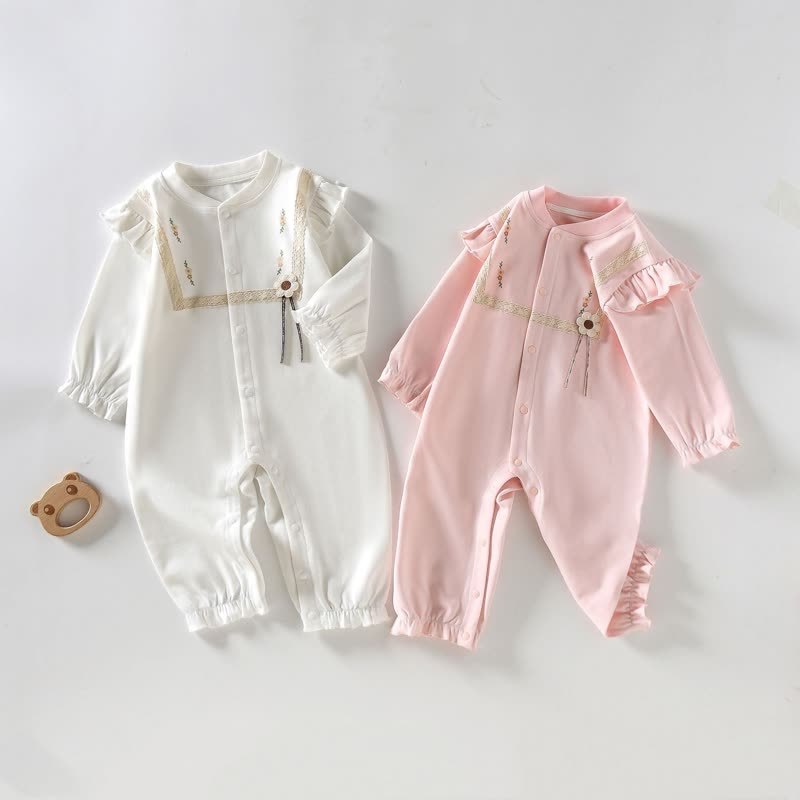 Baby Newborn Flower Pajamas Romper - image 1