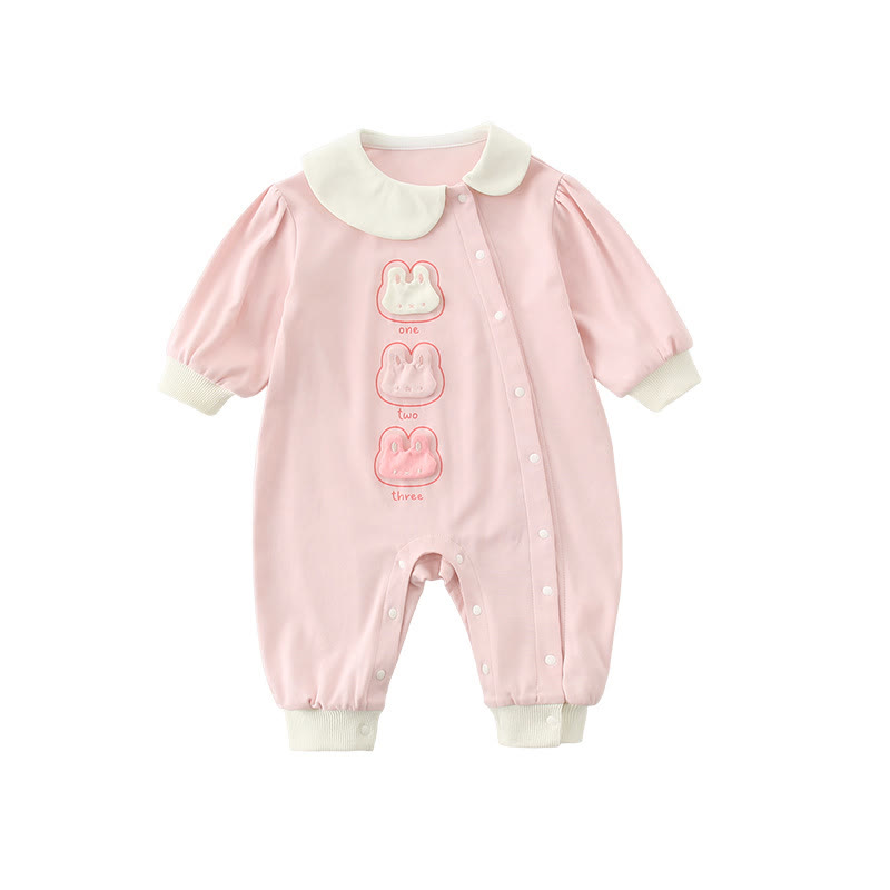 ONE TWO THREE Baby Rabbit Pink Romper - image 5