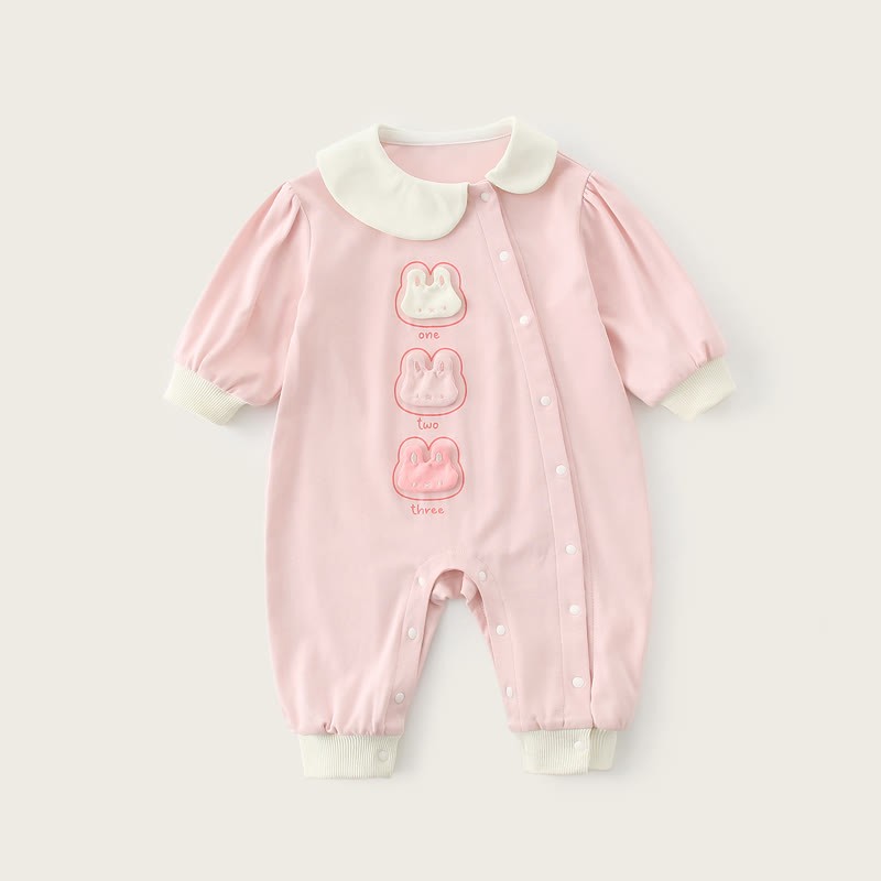 ONE TWO THREE Baby Rabbit Pink Romper - Pink - 18-24M - image 1