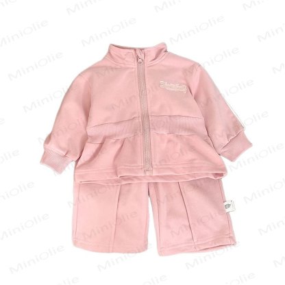 Baby Toddler Girl Solid Color 2-piece Pink Set - image 3