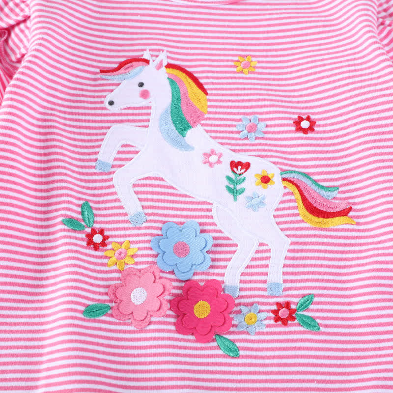Toddler Pony Flower Striped Tee - image 3