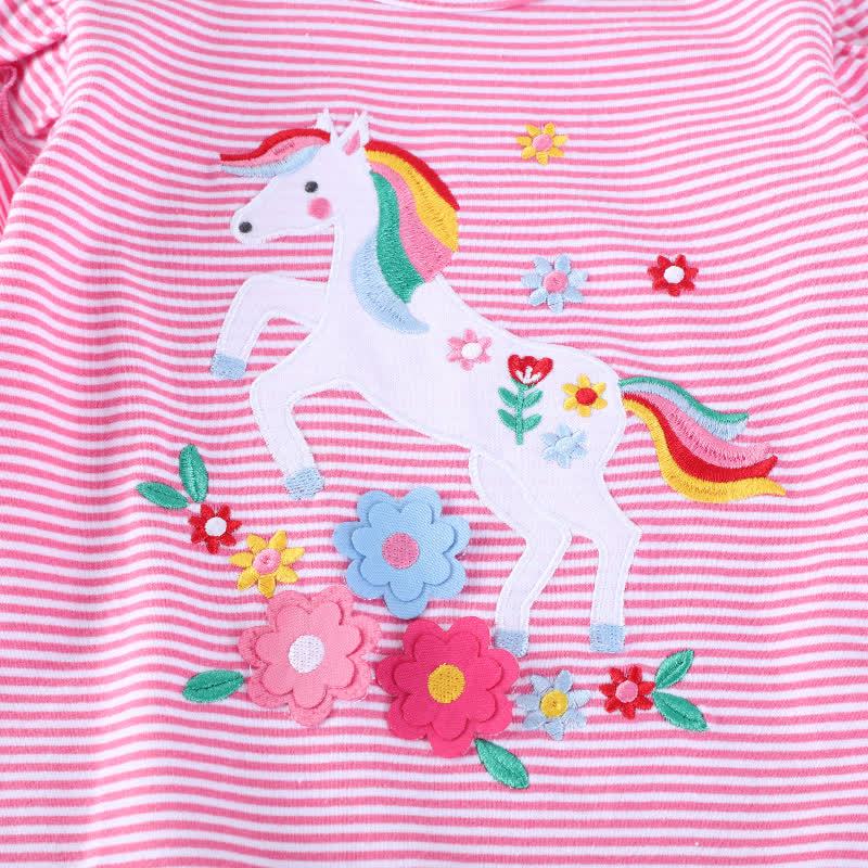 Toddler Pony Flower Striped Tee - image 3