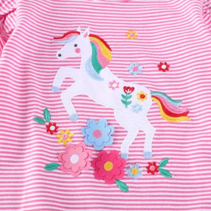 Toddler Pony Flower Striped Tee - image 3
