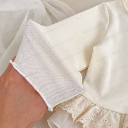 Baby Toddler Girl Solid Color White Lace Top/Blue Denim Pants - image 7