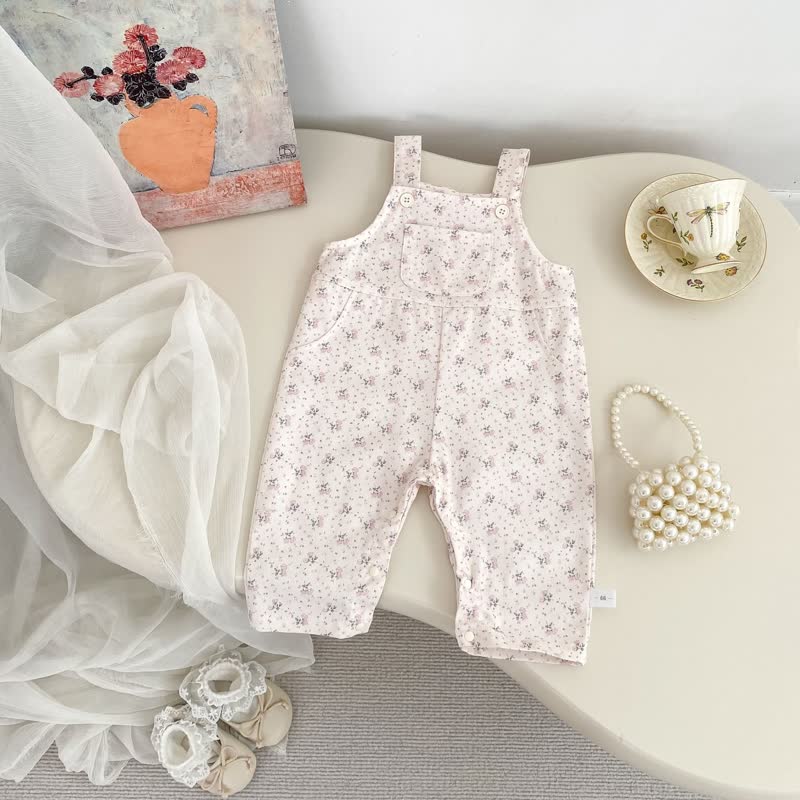 Baby Girl Flower Bunny Pink Overalls/Pink Top - image 4