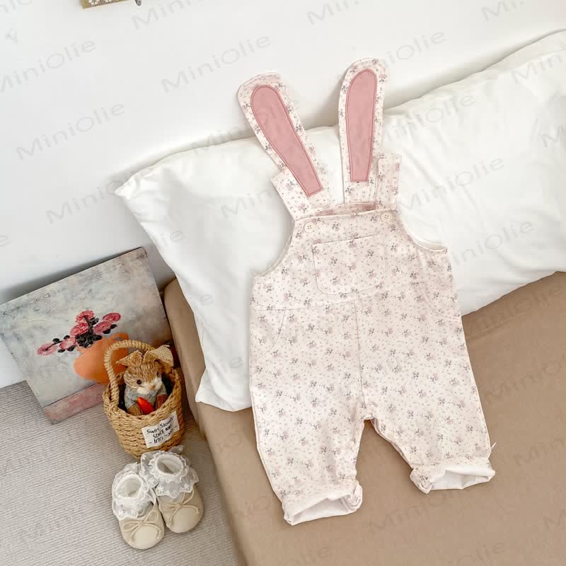 Baby Girl Flower Bunny Pink Overalls/Pink Top - Pink Overalls - 2-3T - image 2