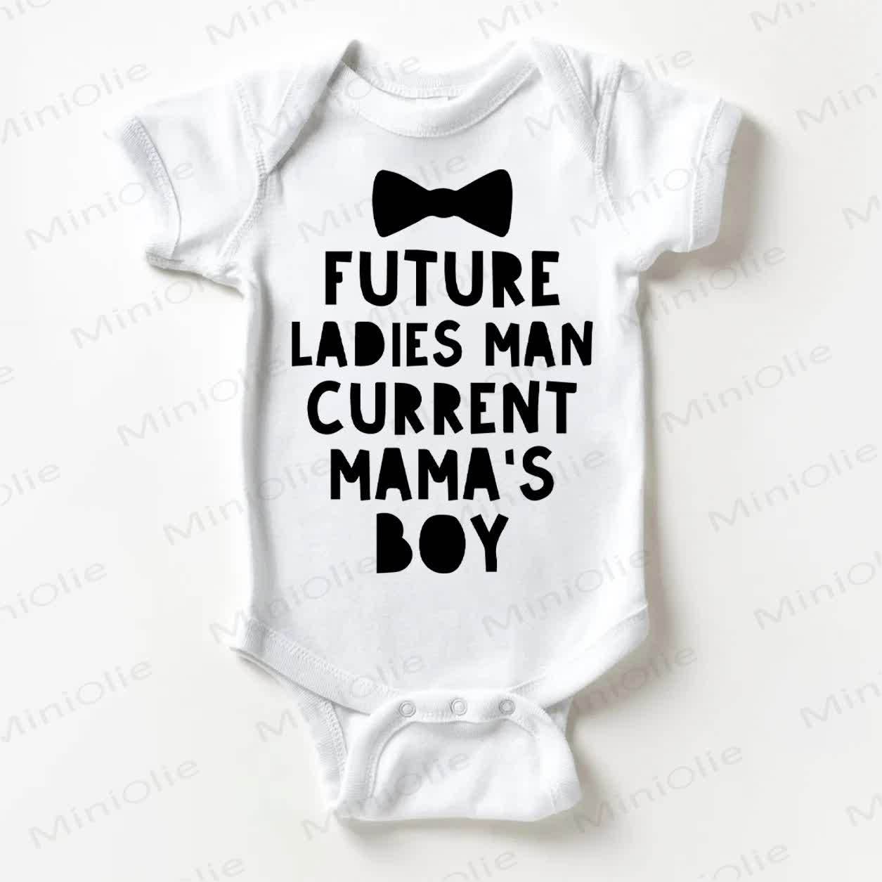 FUTURE LADIES MAN CURRENT MAMA'S BOY Baby White Bodysuit - White - 18-24M - image 1