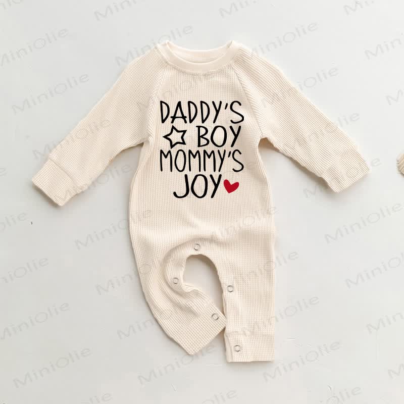 DADDY'S BOY MAMA'S JOY Baby Waffle Romper - Beige - 18-24M - image 1