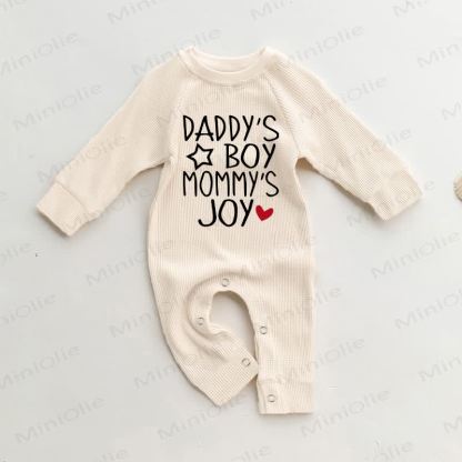 DADDY'S BOY MAMA'S JOY Baby Waffle Romper - Beige - 18-24M - image 1