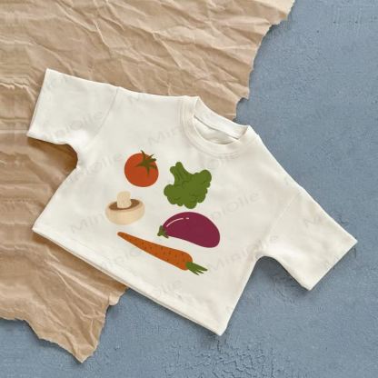 Baby Vegetable Summer Casual T-Shirt - White - 2-3T - image 1