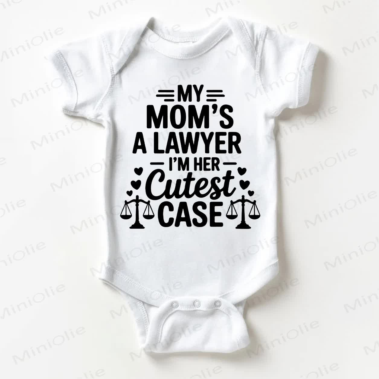 MY MOM'S A LAWYER I'M HER CUTEST CASE Baby White Bodysuit - White - 18-24M - image 1
