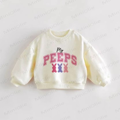 MY PEEPS Baby Toddler Multicolor Bunny Beige Sweatshirt - Cream - 3-5T - image 1